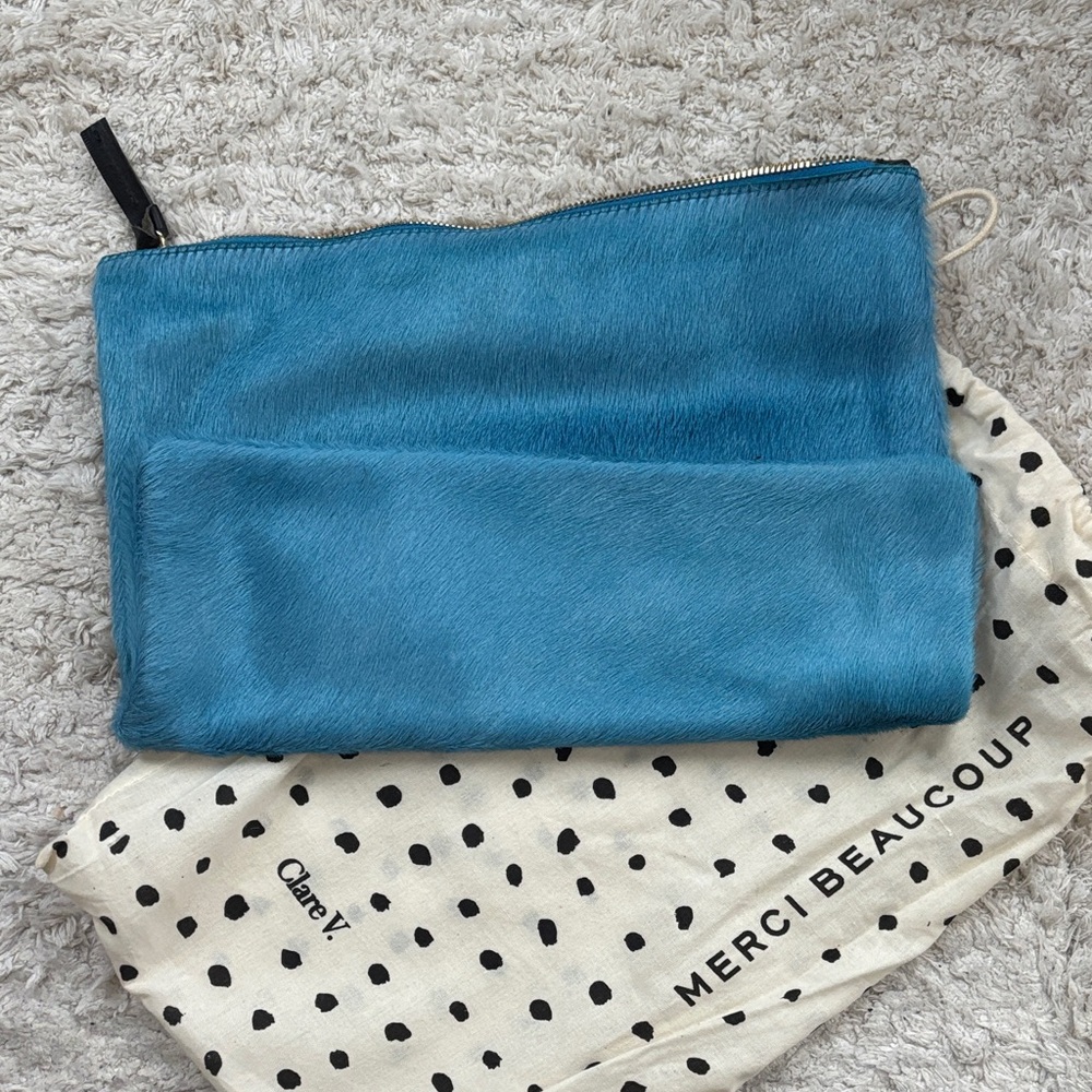 Clare V Fold-over Calfhair Clutch